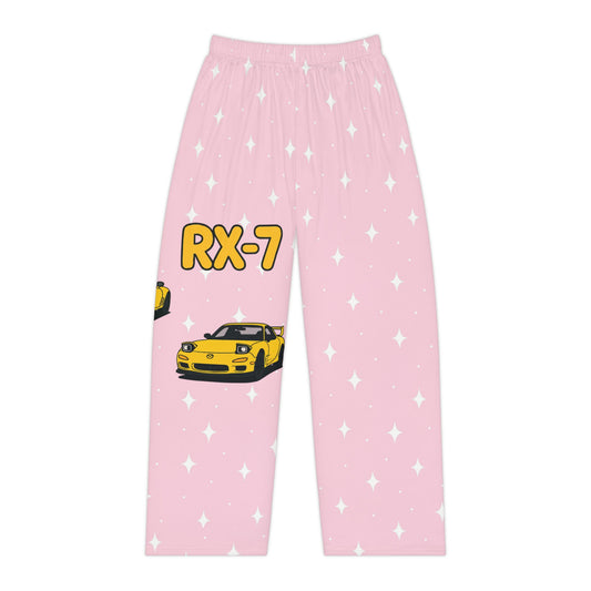 Pink RX-7 Themed Women's Pajama Pants - Fun & Cozy Sleepwear for Car Enthusiasts